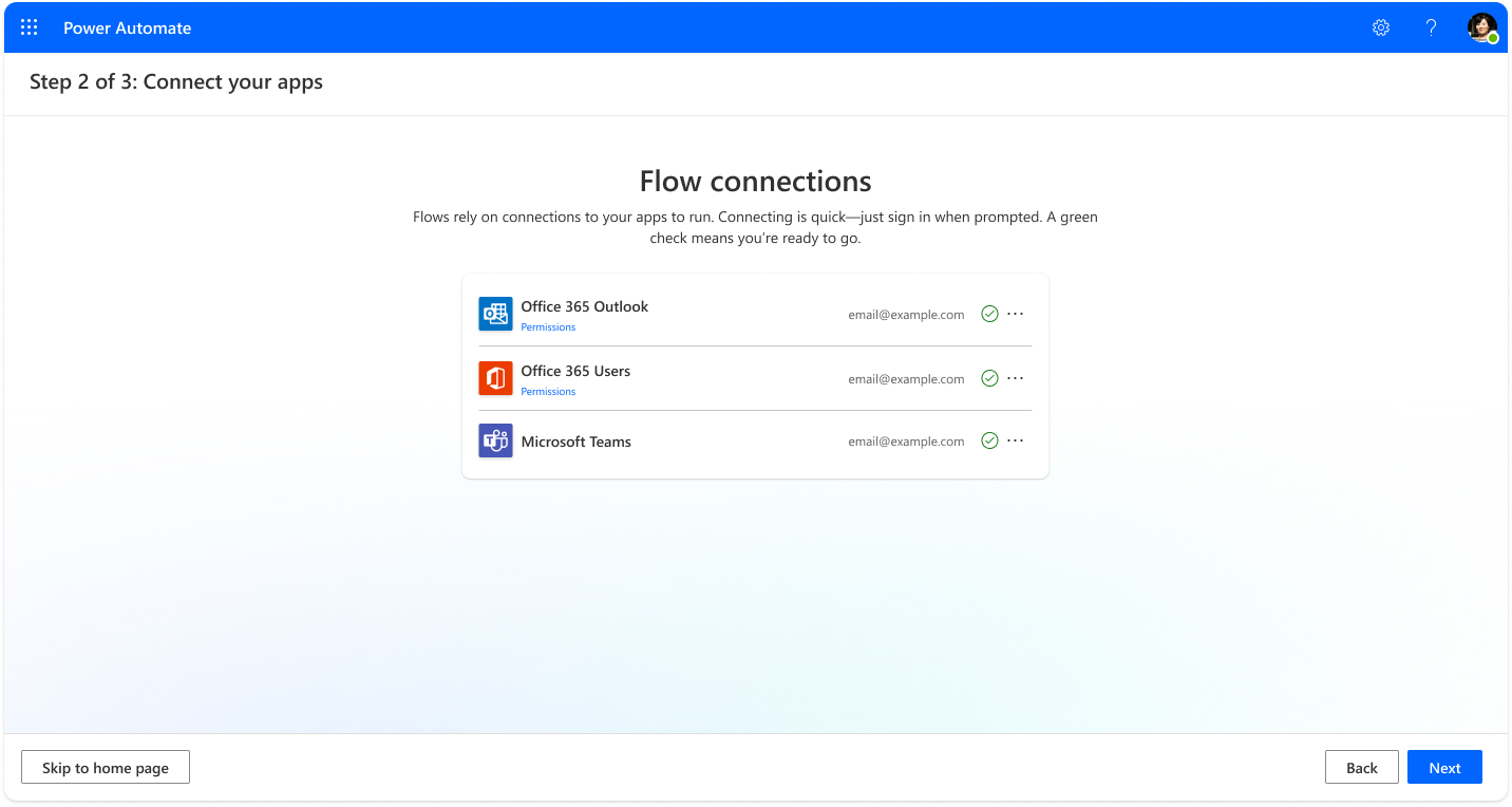 Suggested flow - Step 1 of 3