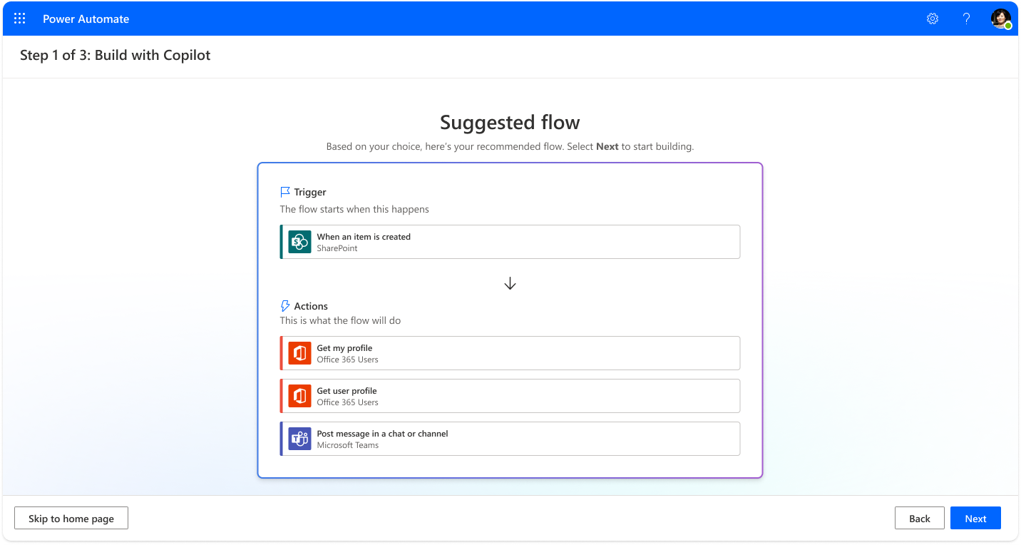 Flow connections - Step 2 of 3
